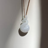 A-Grade Natural White Jadeite Eternity Knot No.8 Pendant No.172598