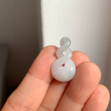 A-Grade Natural White Jadeite Eternity Knot No.8 Pendant No.172598