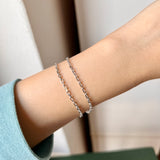 16/17cm (2.3mm) Belcher Diamond Cut Bracelet Chain