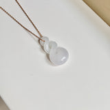A-Grade Natural White Jadeite Eternity Knot No.8 Pendant No.172599