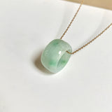 A-Grade Natural Moss On Snow Jadeite Barrel No. 171472