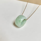 A-Grade Natural Moss On Snow Jadeite Barrel No. 171472