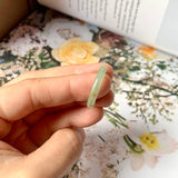 SOLD OUT: 18.2mm A-Grade Natural Yellowish Green Jadeite Abacus Ring Band No.161529