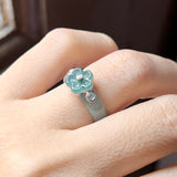 SOLD OUT: 15.6mm A-Grade Natural Jadeite Joseon Dynasty Plum Blossom Ring (Maehwa) No.162419