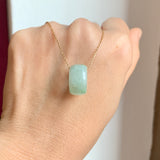 A-Grade Natural Moss On Snow Jadeite Barrel No. 171472
