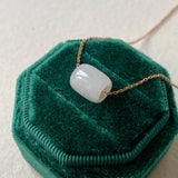 A-Grade Natural White Jadeite Barrel No. 172626