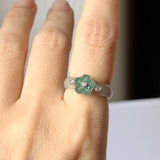 16.1mm A-Grade Natural Jadeite Joseon Dynasty Plum Blossom Ring (Maehwa) No.162420