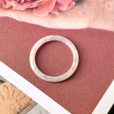 17.5mm A-Grade Natural White Jadeite Abacus Ring Band No.161534