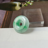 A-Grade Natural Moss On Snow Jadeite Donut No.172762