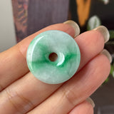 A-Grade Natural Moss On Snow Jadeite Donut No.172762