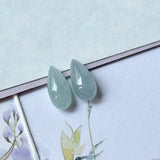 9.62cts A-Grade Natural Bluish Lavender Green Jadeite Droplet (Pair) No.180687