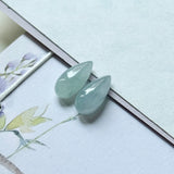 9.62cts A-Grade Natural Bluish Lavender Green Jadeite Droplet (Pair) No.180687
