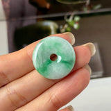 A-Grade Natural Moss On Snow Jadeite Donut No.172763