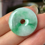 A-Grade Natural Moss On Snow Jadeite Donut No.172763