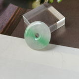 A-Grade Natural Moss On Snow Jadeite Donut No.172765