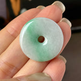 A-Grade Natural Moss On Snow Jadeite Donut No.172765