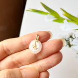 SOLD OUT: A-Grade White Jadeite Donut Pendant (Bamboo) No.172141