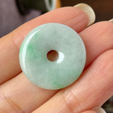 A-Grade Natural Moss On Snow Jadeite Donut No.172767