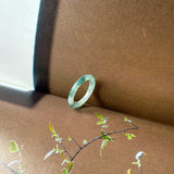 17.2mm A-Grade Natural Floral Jadeite Abacus Ring Band No.162538