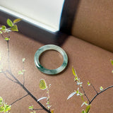 17.2mm A-Grade Natural Floral Jadeite Abacus Ring Band No.162538