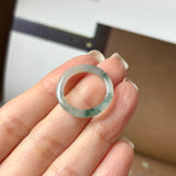 17.2mm A-Grade Natural Floral Jadeite Abacus Ring Band No.162538