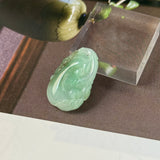 A-Grade Green Jadeite Ruyi Pendant No. 172774