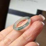 17.2mm A-Grade Natural Floral Jadeite Abacus Ring Band No.162538