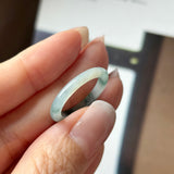 17.2mm A-Grade Natural Floral Jadeite Abacus Ring Band No.162538