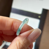 17.2mm A-Grade Natural Floral Jadeite Abacus Ring Band No.162538