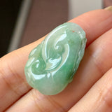 A-Grade Green Jadeite Ruyi Pendant No. 172774
