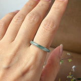 17.2mm A-Grade Natural Floral Jadeite Abacus Ring Band No.162538