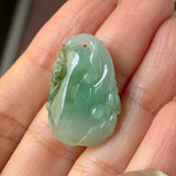 A-Grade Green Jadeite Ruyi Pendant No. 172774