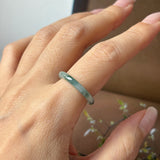 17.2mm A-Grade Natural Floral Jadeite Abacus Ring Band No.162538