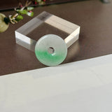 A-Grade Natural Moss On Snow Jadeite Donut No.172768