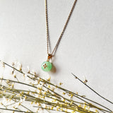A-Grade Green Jadeite Donut Pendant (Lilac Flower) No.172143
