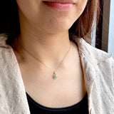 A-Grade Green Jadeite Donut Pendant (Lilac Flower) No.172143
