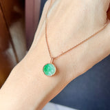 A-Grade Moss On Snow Jadeite Pendant (Moonlight) No.172144