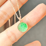 SOLD OUT: A-Grade Moss On Snow Jadeite Pendant (Moonlight) No.172144