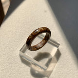 18.8mm A-Grade Natural Dark Brown Jadeite Ring Band No. 161735