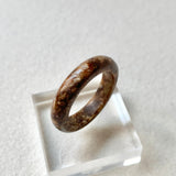 18.8mm A-Grade Natural Dark Brown Jadeite Ring Band No. 161735