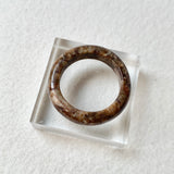 18.8mm A-Grade Natural Dark Brown Jadeite Ring Band No. 161735