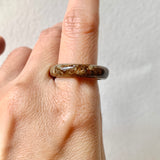 18.8mm A-Grade Natural Dark Brown Jadeite Ring Band No. 161735