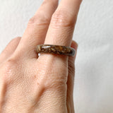 18.8mm A-Grade Natural Dark Brown Jadeite Ring Band No. 161735