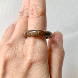 18.8mm A-Grade Natural Dark Brown Jadeite Ring Band No. 161735