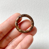 18.8mm A-Grade Natural Dark Brown Jadeite Ring Band No. 161735