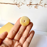 A-Grade Natural Yellow Jadeite Donut Pendant No.171187