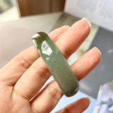 55.4mm A-Grade Natural Bluish Green Jadeite Modern Oval Bangle No.151993