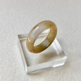 18.9mm A-Grade Natural Yellow Lavender Jadeite Ring Band No. 161733