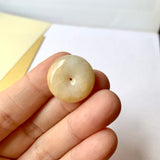 A-Grade Natural Yellow Jadeite Donut Pendant No.171174