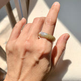 18.9mm A-Grade Natural Yellow Lavender Jadeite Ring Band No. 161733